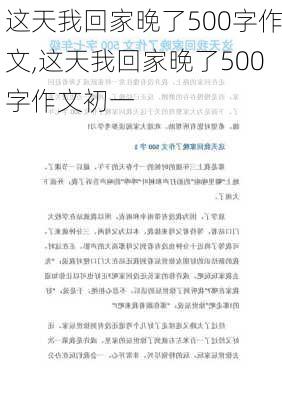 这天我回家晚了500字作文,这天我回家晚了500字作文初一-第2张图片-星梦范文网