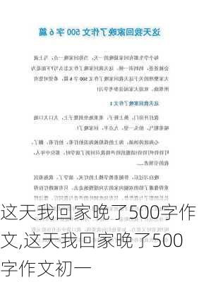 这天我回家晚了500字作文,这天我回家晚了500字作文初一