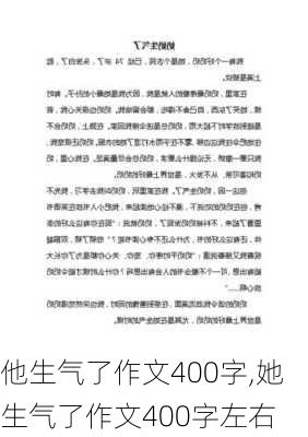 他生气了作文400字,她生气了作文400字左右-第3张图片-星梦范文网