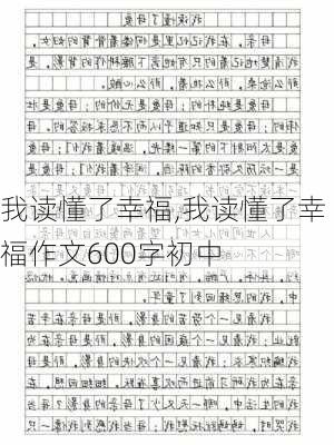 我读懂了幸福,我读懂了幸福作文600字初中-第2张图片-星梦范文网