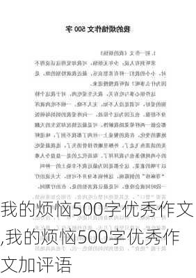 我的烦恼500字优秀作文,我的烦恼500字优秀作文加评语-第2张图片-星梦范文网