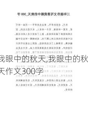 我眼中的秋天,我眼中的秋天作文300字