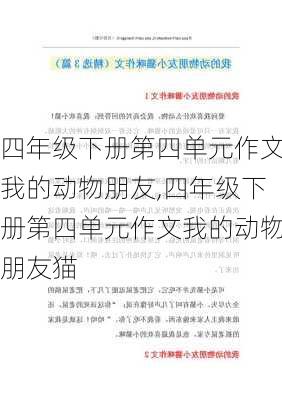 四年级下册第四单元作文我的动物朋友,四年级下册第四单元作文我的动物朋友猫-第2张图片-星梦范文网