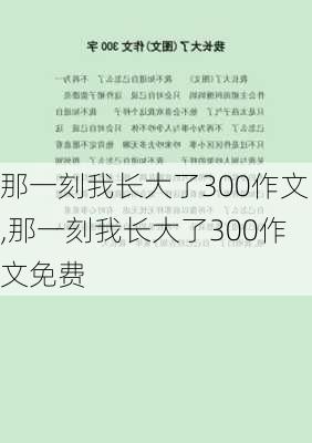 那一刻我长大了300作文,那一刻我长大了300作文免费-第2张图片-星梦范文网