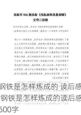 钢铁是怎样炼成的 读后感,钢铁是怎样炼成的读后感600字-第2张图片-星梦范文网