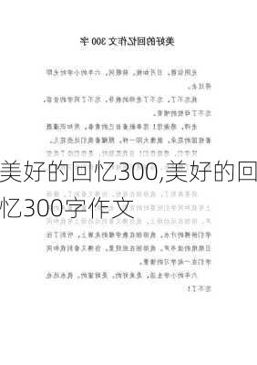 美好的回忆300,美好的回忆300字作文