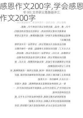 感恩作文200字,学会感恩作文200字-第3张图片-星梦范文网