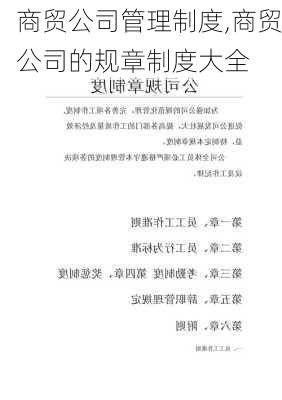 商贸公司管理制度,商贸公司的规章制度大全