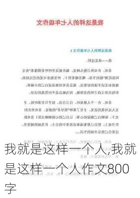 我就是这样一个人,我就是这样一个人作文800字-第1张图片-星梦范文网