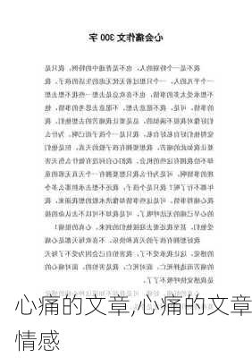 心痛的文章,心痛的文章情感-第3张图片-星梦范文网