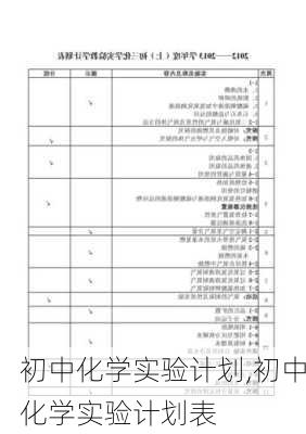 初中化学实验计划,初中化学实验计划表-第2张图片-星梦范文网