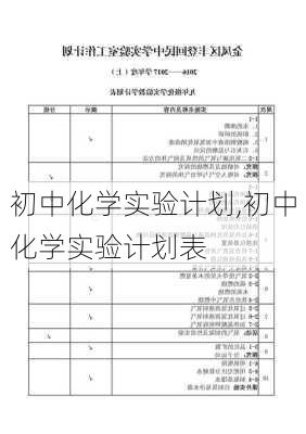 初中化学实验计划,初中化学实验计划表-第3张图片-星梦范文网