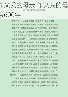 作文我的母亲,作文我的母亲600字-第2张图片-星梦范文网