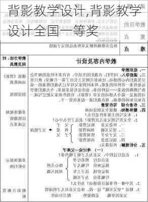 背影教学设计,背影教学设计全国一等奖