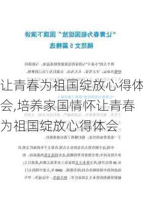 让青春为祖国绽放心得体会,培养家国情怀让青春为祖国绽放心得体会-第2张图片-星梦范文网