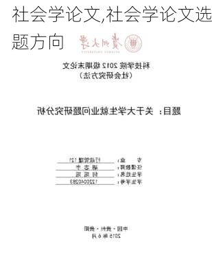 社会学论文,社会学论文选题方向-第3张图片-星梦范文网