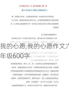 我的心愿,我的心愿作文六年级600字