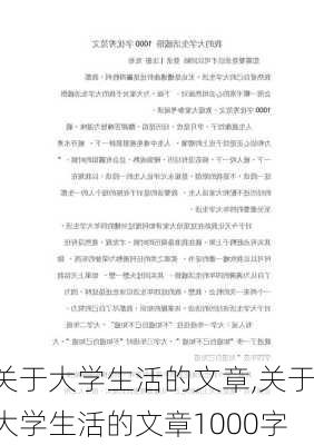 关于大学生活的文章,关于大学生活的文章1000字-第1张图片-星梦范文网