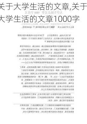 关于大学生活的文章,关于大学生活的文章1000字-第2张图片-星梦范文网