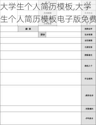 大学生个人简历模板,大学生个人简历模板电子版免费