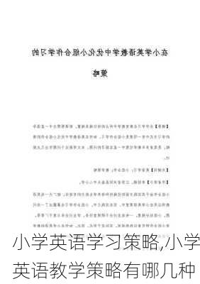 小学英语学习策略,小学英语教学策略有哪几种-第3张图片-星梦范文网