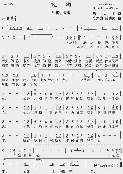 大海 歌词,大海歌词 张雨生-第2张图片-星梦范文网