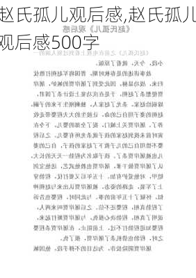 赵氏孤儿观后感,赵氏孤儿观后感500字