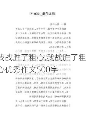 我战胜了粗心,我战胜了粗心优秀作文500字-第3张图片-星梦范文网