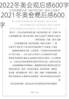 2022冬奥会观后感600字,2021冬奥会观后感600字