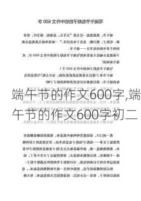 端午节的作文600字,端午节的作文600字初二-第2张图片-星梦范文网