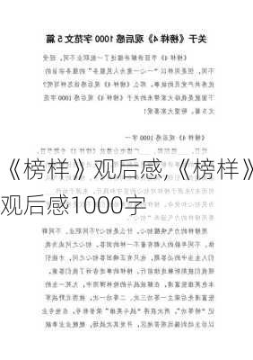 《榜样》观后感,《榜样》观后感1000字