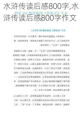 水浒传读后感800字,水浒传读后感800字作文-第2张图片-星梦范文网