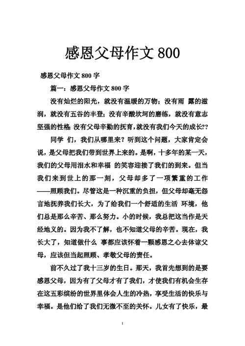 感恩父母作文800字,感恩父母作文800字优秀作文-第2张图片-星梦范文网