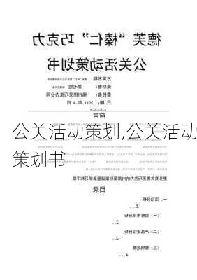 公关活动策划,公关活动策划书-第2张图片-星梦范文网