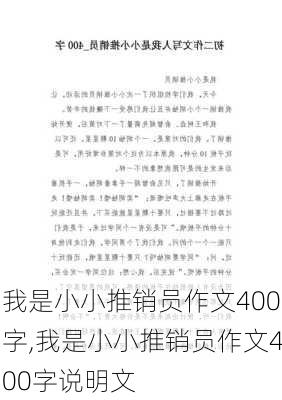 我是小小推销员作文400字,我是小小推销员作文400字说明文-第2张图片-星梦范文网