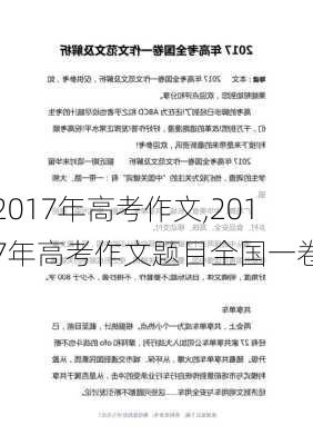 2017年高考作文,2017年高考作文题目全国一卷-第2张图片-星梦范文网