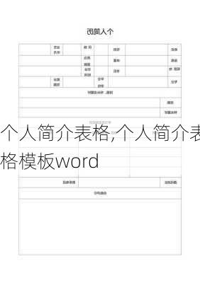 个人简介表格,个人简介表格模板word-第2张图片-星梦范文网