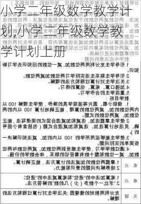 小学二年级数学教学计划,小学二年级数学教学计划上册-第2张图片-星梦范文网