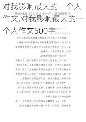 对我影响最大的一个人 作文,对我影响最大的一个人作文500字