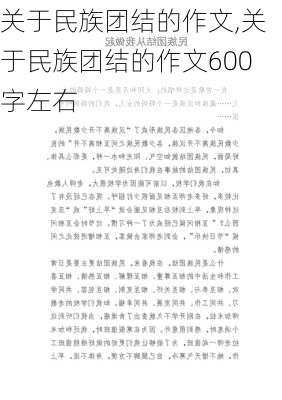 关于民族团结的作文,关于民族团结的作文600字左右