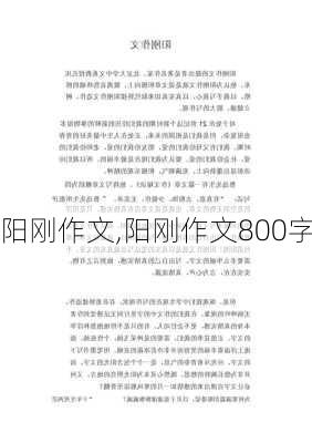 阳刚作文,阳刚作文800字-第1张图片-星梦范文网