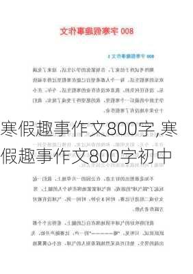 寒假趣事作文800字,寒假趣事作文800字初中