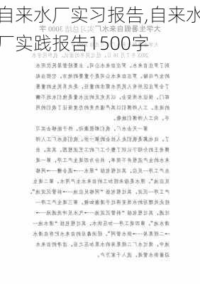 自来水厂实习报告,自来水厂实践报告1500字