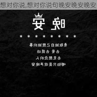 想对你说,想对你说句晚安晚安晚安