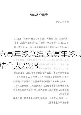 党员年终总结,党员年终总结个人2023