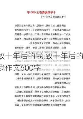 致十年后的我,致十年后的我作文600字