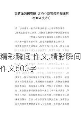 精彩瞬间 作文,精彩瞬间作文600字-第2张图片-星梦范文网