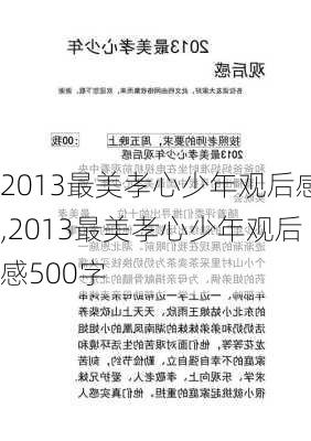 2013最美孝心少年观后感,2013最美孝心少年观后感500字