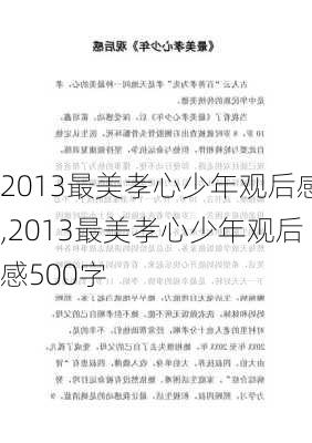 2013最美孝心少年观后感,2013最美孝心少年观后感500字-第3张图片-星梦范文网