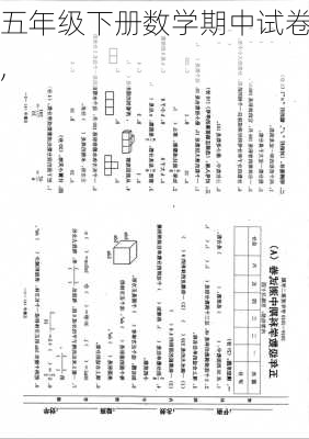 五年级下册数学期中试卷,-第3张图片-星梦范文网